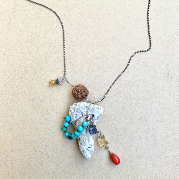 Authentic Turquoise & Red Coral Drop Necklace